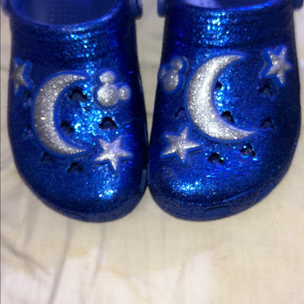 HP🎊Disney Make a Wish Blue Glitter Crocs - Picture 6 of 6